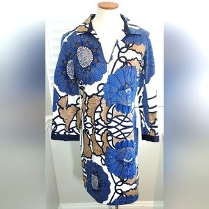 Elizabeth McKay Large Floral Print 3/4 Sleeve Dress Pre-owned